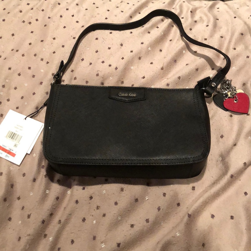 NWT black Calvin Klein leather purse